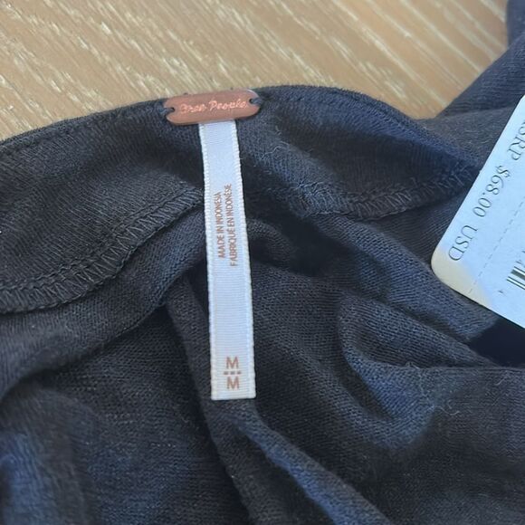 Free People Long Weekend Crop Tank Top Black, Size Medium, NWT - Picture 5 of 8